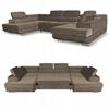 U-shaped Corner Sofa Bed, Extendable F. Bosso Family Brown Velvet Furniture