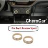 2pcs Gold Car Air Condition Switch Knob Trim Ring For Ford Bronco Sport +