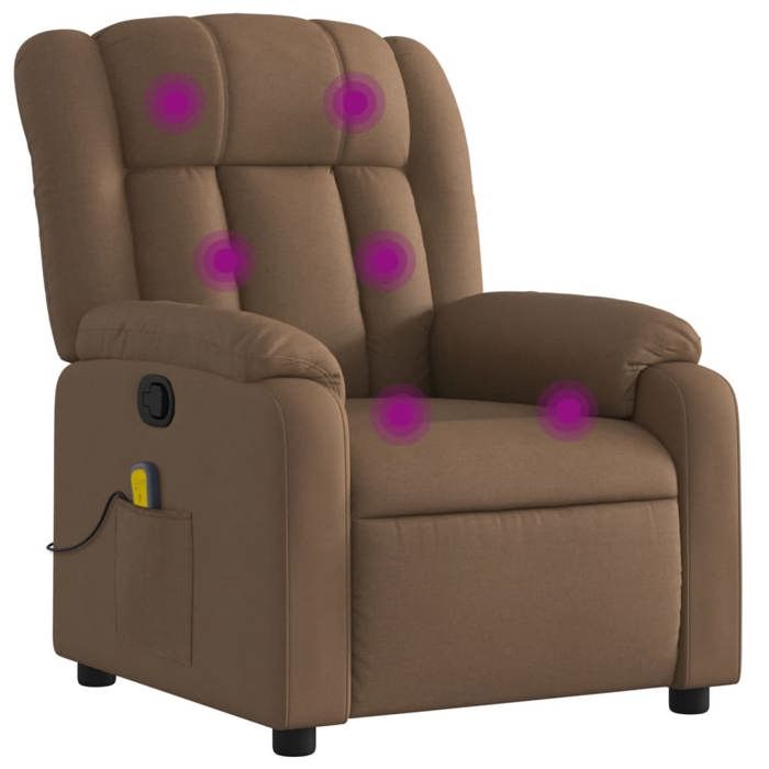 VidaXL Fauteuil de Massage Inclinable, Chaise avec Repose-pieds, Siège avec Dossier et Accoudoirs Salle de Séjour, Moderne, 373590
