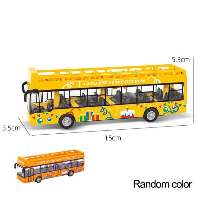

Double Decker Bus City Tour Alloy ABS Car Model Simulate Exquisite Interesting Bus Children Toys Christmas Gifts жовтий