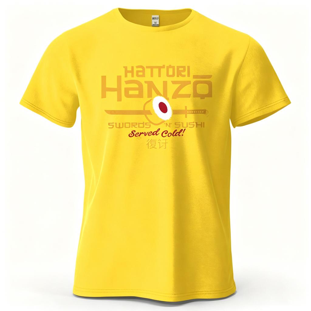 Unisex Unisex Hattori Hanzo Tshirt Swords And Sushi Movie Graphic Tee Casual Japanese Retro Short Sleeve Cotton Streetwear Tshirt