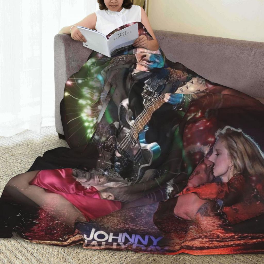 Rock Star Johnny Hallyday Rock'n Roll Blankets Sofa Throw Blanket Throw Blankets for Bedroom Outdoor Throws Bedspread Quilt