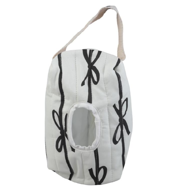 Pack of 2 Reusable Sturdy Cotton Wet Wipes Storage Bags Striped with Bowknot Decoration for Diaper Changes On the Way