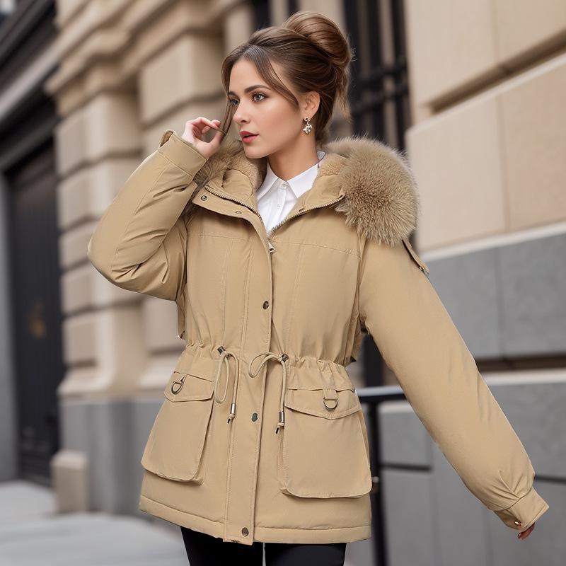 Women's Parka New Fashion Women Winter Jacket Fake Fur Collar Oversized Long Coat Hooded Warm Lining Female Puffer Jacket Parkas
