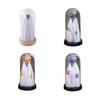 Halloween Indoor Ghost Decoration Light Up Ghost in Glass Cloche with Wood Base Cute Ghost Night Light for Home Kitchen Mantel Shelf Fireplace Decor