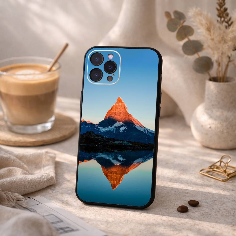 Z-Zermatt Matterhorn S-Swiss Mountain Phone Case For iPhone17,16,15,14,13,12Plus,Pro Max,XS,5G Soft Silicone Black Cover