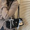 2026 Trendy Women's Polka Dot Bow Single-Shoulder Baguette Bag