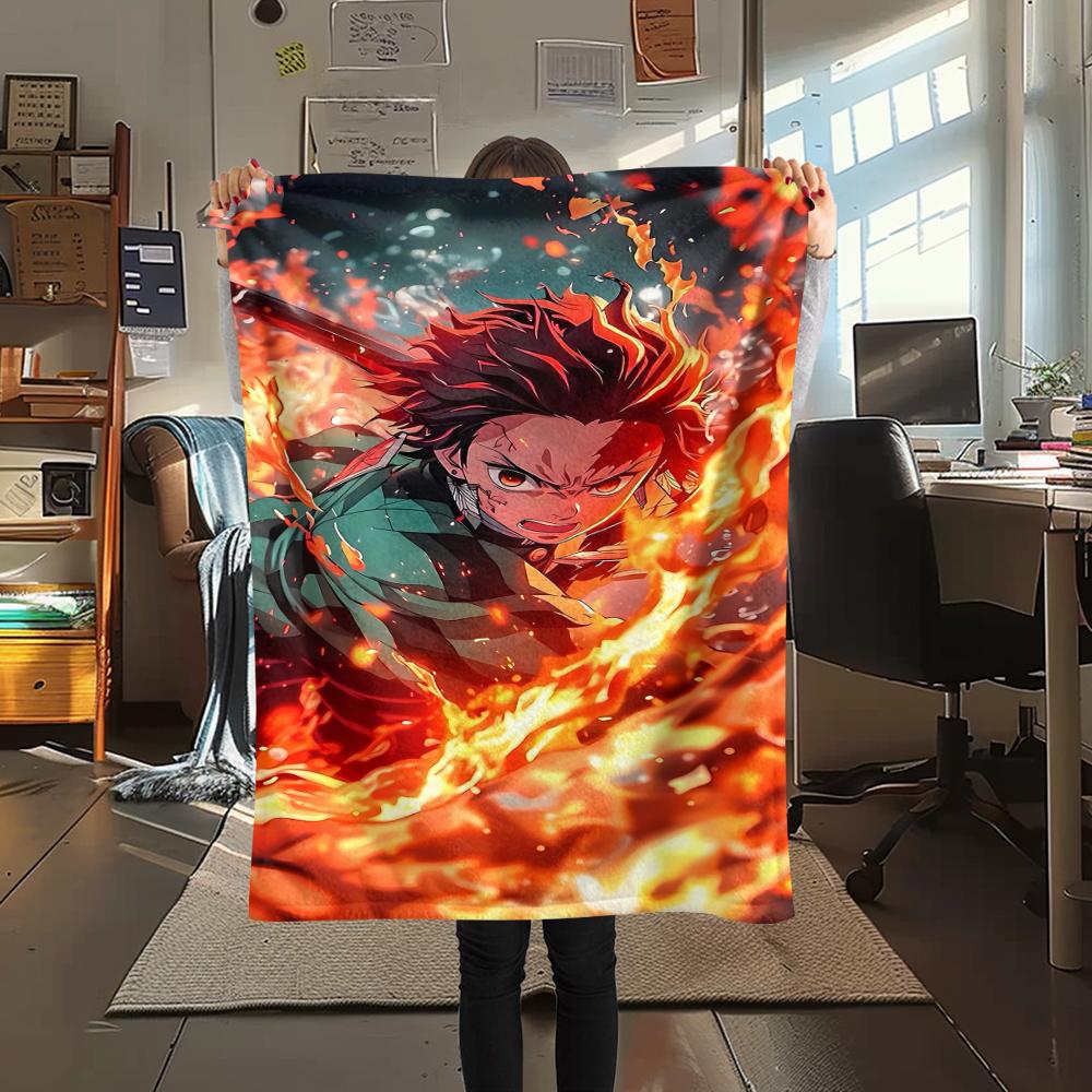 

Demon Slayer Character Print Flannel Blanket,High quality Comfortable for All Seasons,Home Decor,Warmth and Comfort,Perfect for Christmas Gifts 80cm x 120cm