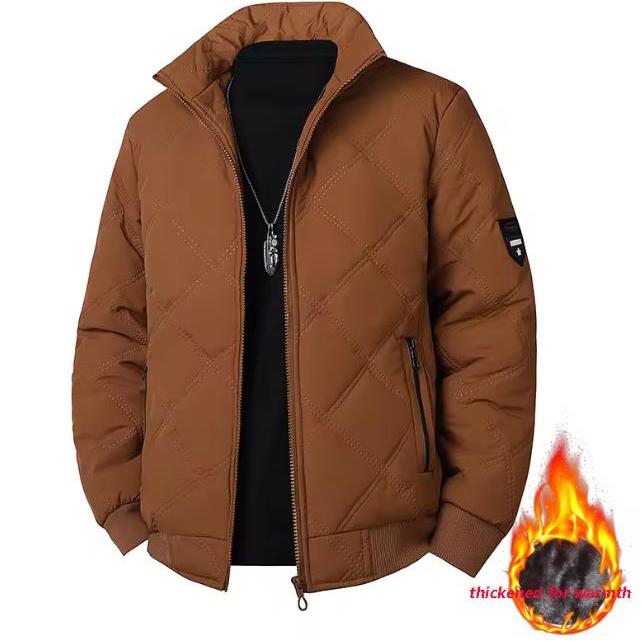 Winter Spring Artificial Wool Cotton Coat Men's Thick Cotton Coat Warm and Casual Versatile Loose and Oversized Stand Up Collar Jacket