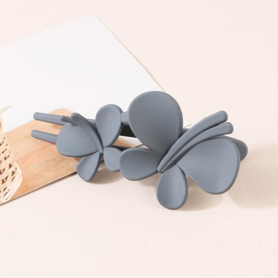 Women Solid Color Strong Grip Hair Clip Exquisite Anti-slip Butterflies Decor Elegant Hairpin Hair Accessories
