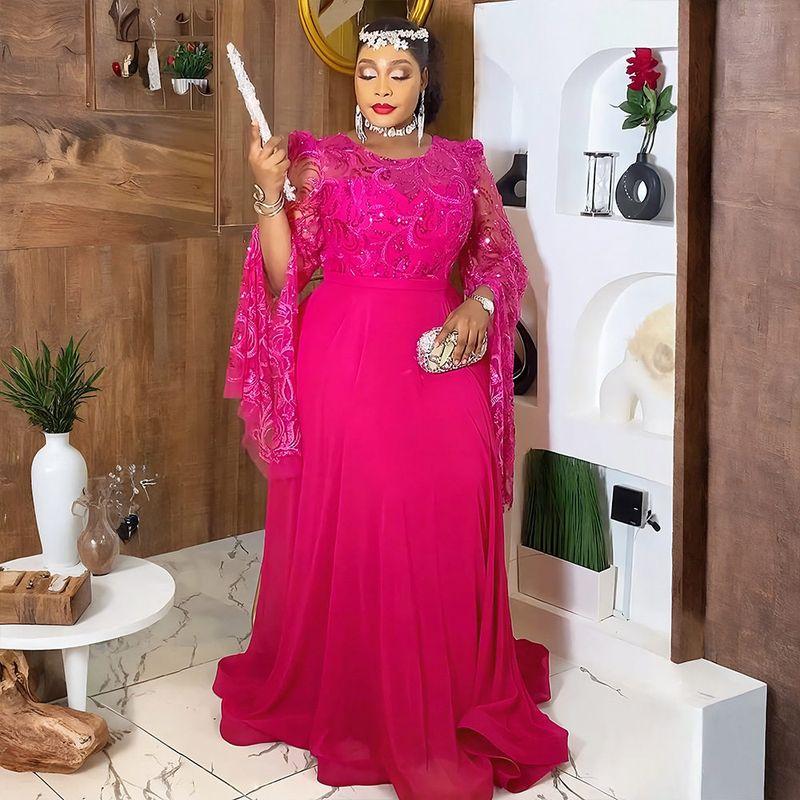 African Plus Size Women's Long-Sleeved Bridesmaid Dresses for Weddings, Birthdays, Parties, and Party Dresses
