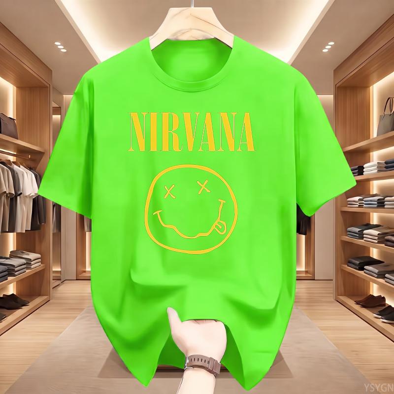 Nuova T-shirt Unisex Nirvana Rock Band 100% Cotone Stile Hiphop Unisex e Unisex Oversize Y2K Tee Casual Larga per Esterno Strada
