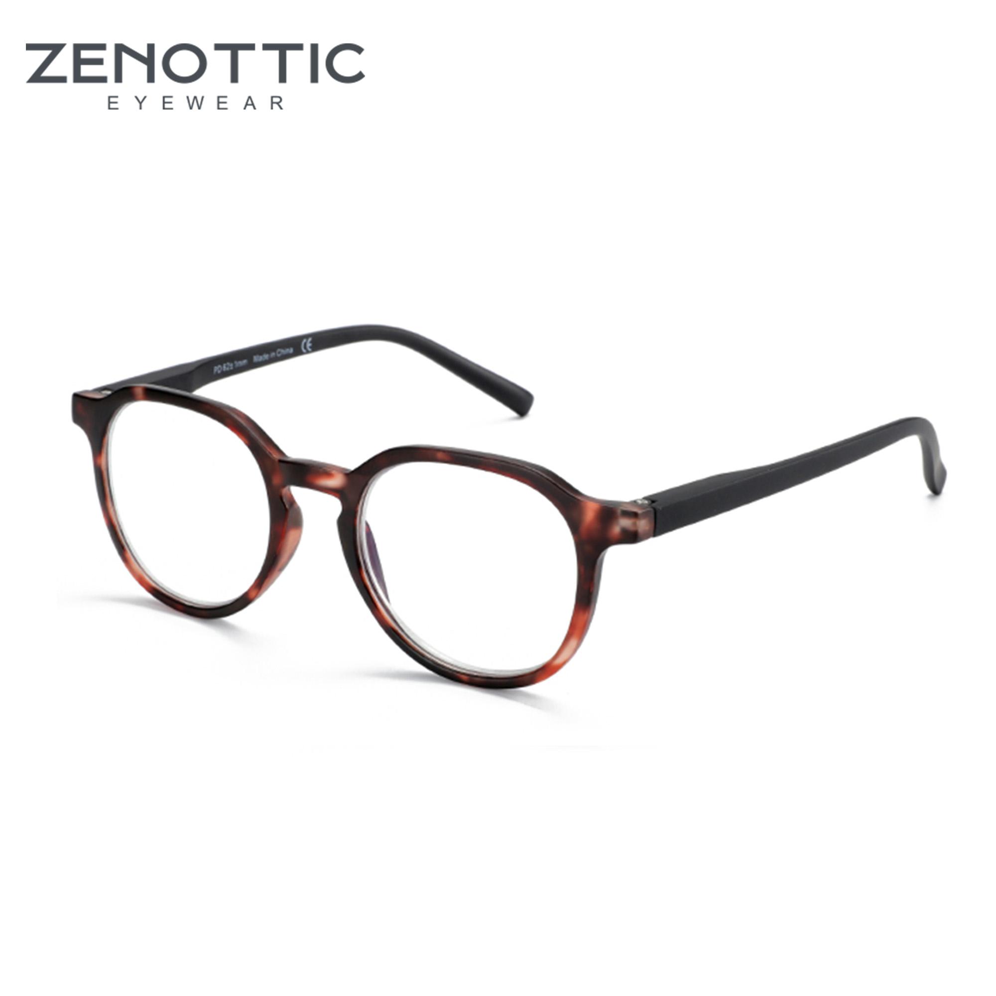 

ZENOTTIC Модные круглые очки по рецепту для мужчин, круглые очки для близорукости, женские очки для дальнозоркости/прогрессивные оптические очки Single Version&1.56&Anti Blue Ray