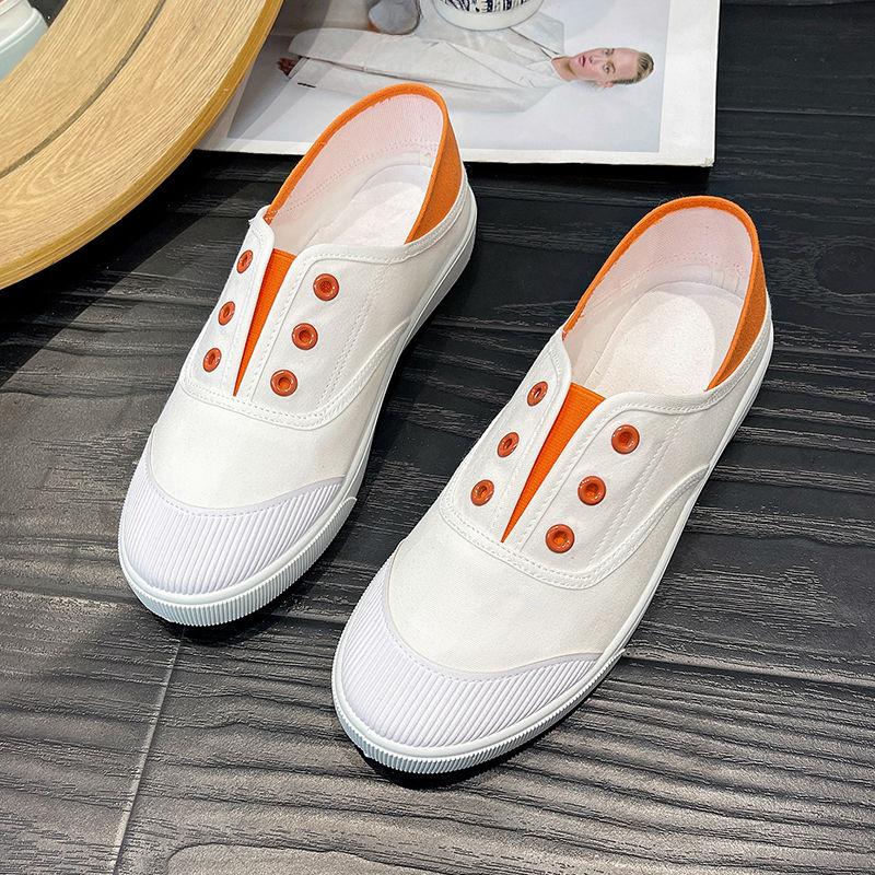 Summer Light Canvas Shoes for Women Casual Flat Slip On Woman Footwear New In Offers Fashion Trends 2025 Cheap Vulcanized Shoe
