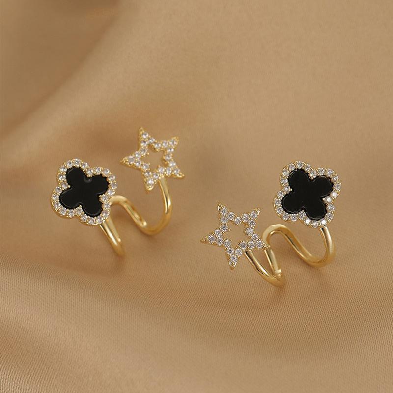 Women's Fashion Simple Four Leaf Flower Versatile High End Earrings