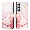 For Samsung Galaxy S24 FE Case with Strap Marble Pattern Leather Phone Cover Card Holder