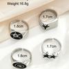 4 Pcs Punk Black Star Rings Set for Women Men Fashion HipHop Silver Color Geometric Thick Finger Ring Y2K Unisex Jewelry Gifts
