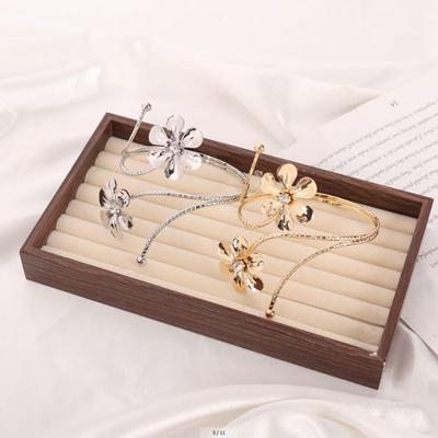 European-American Irregular Flower & Butterfly Arm Cuff Bracelet