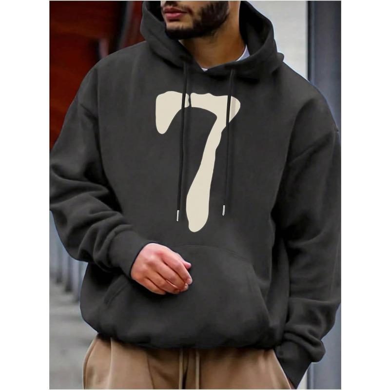 Men's Oversized Graphic Hooded Sweatshirt Letter Figure Print Hoodie Pullover Top