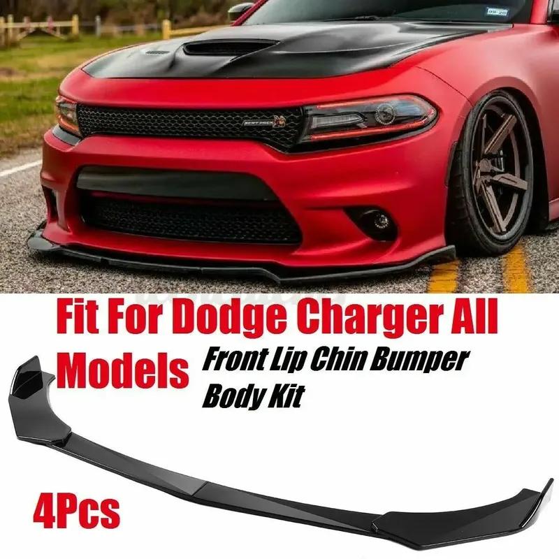 For Dodge Charger RT SRT SXT Front Bumper Lip Body Kit Spoiler Splitter Gloss чёрный