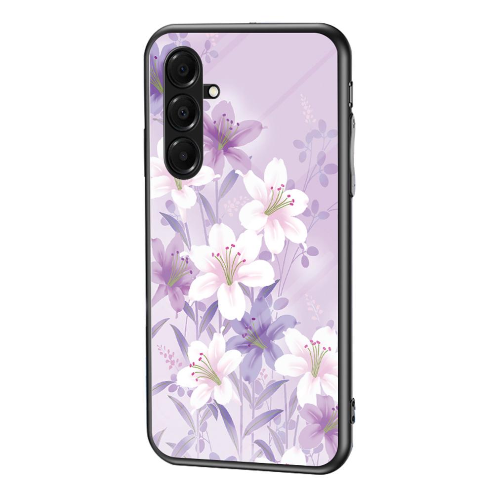 For Samsung Galaxy A17 5G Case Floral Pattern TPU+Tempered Glass Protective Phone Cover