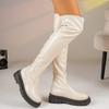 Thick-soled Slimming Over The Knee Boots 2025 Winter New Plus-size Round Toe Muffin Skinny Boots for Women