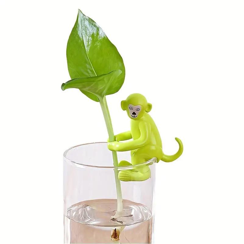 3Pcs Cute Rabbit Monkey Plant Stakes Plant Support Stand Hydroponic Stabilizer Plastic Holders For Seedlings Stems And Cuttings