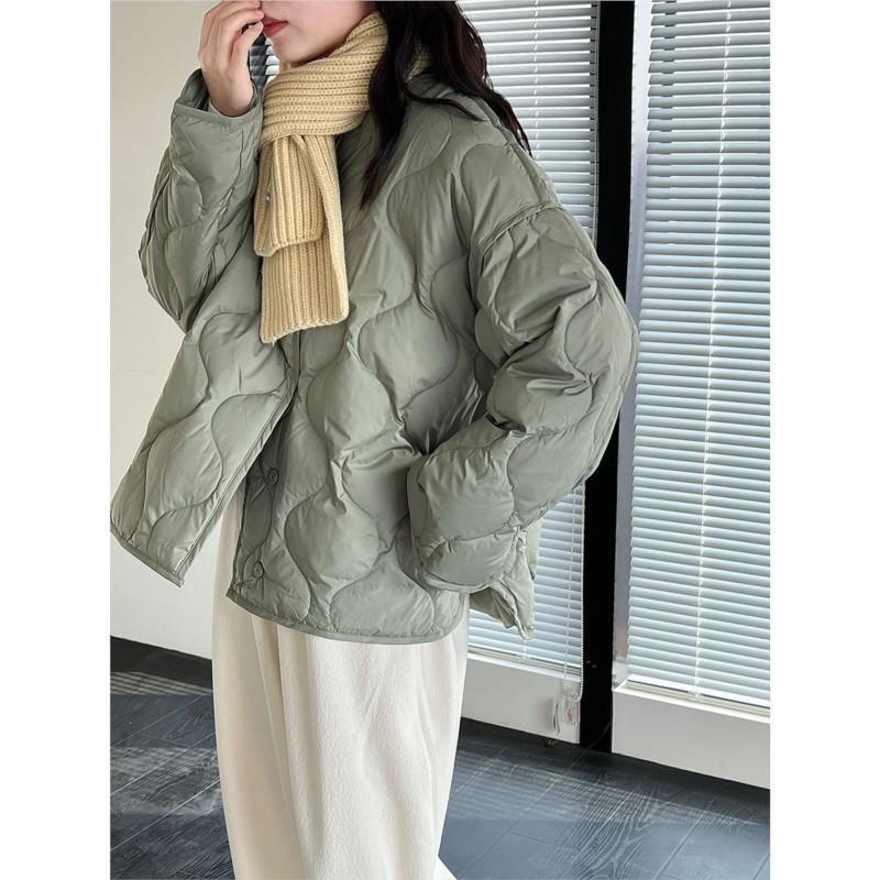 Johnature Winter Women Down Jacket With 90% White Duck Down Lightweight Diamond Pattern Warm Comfortable Casual Coats