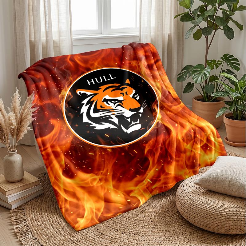 Hull City Football Print Flannel Blanket, Soft Warm Lightweight Throw Blanket for Sofa Bed Camping