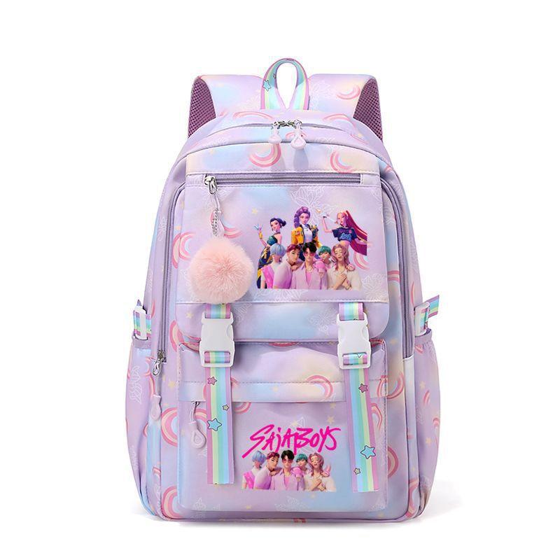 Kpop Demon Hunters Student School Bag Large Capacity Children S Backpack Girl School Bag Cartoon Anime Backpack