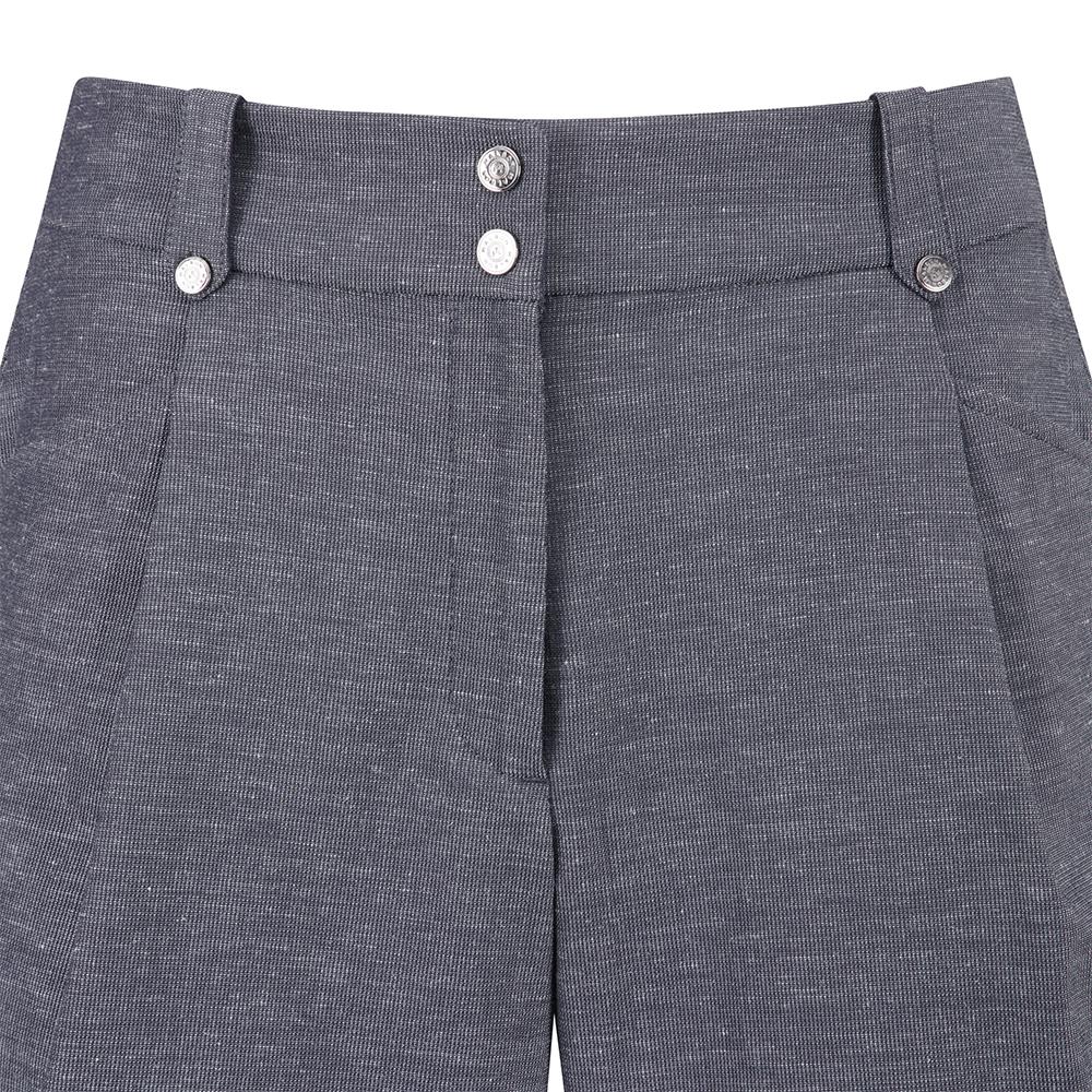 MALBON GOLF A-Line Linen Cotton Blend Half Pants Navy (Woman)