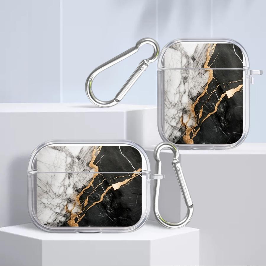 Fashion Marble Pattern Case For Airpods Pro3 Pro2 4 2 1 Pro 3 Clear Earphone Cases Cover
