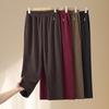 Mom's High Waist Corduroy Pants: Elastic Waist, Straight Leg, Perfect for Spring & Autumn - Ideal for Middle-aged & Elderly Women