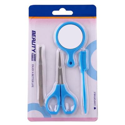 Magrinta - Set: Stainless Steel Tweezers + Makeup Scissors + Mini Portable Mirror + Mini Eyebrow Comb