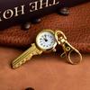 Key Shaped Mini Quartz Watch with Portable Keychain Clear Dial Compact Bag Pendant Great Gift for High School College Students