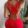 2024 Cross-Border Fashion Stretch Dress with Butterfly Cutout