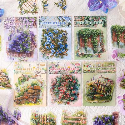 Yuezhen Secret Garden Retro PET Scenery Journal Stickers - High-End Feel