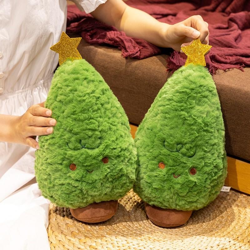 Christmas Green 35cm Tree Plush Pillow Doll For Room And Decoration Sofa