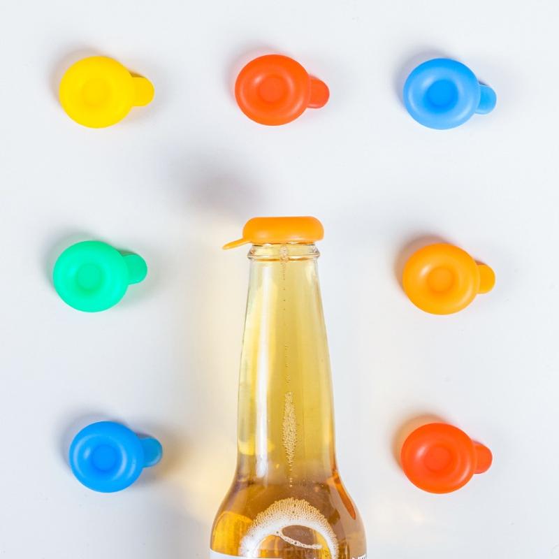 

5 PCS Creative Silicone Beer Bottle Cap Preservative Cover Bottle Cover Vinegar Soy Corktail Lid Wine Savers Bar Accessories