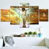 Christian Wall Art Canvas Set, Jesus Cross On Stars and Space Posters, Interior Home Decor, Painting