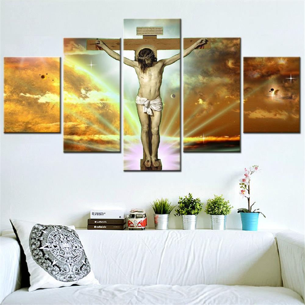 

Christian Wall Art Canvas Set, Jesus Cross on Stars and Space Posters, Interior Home Decor, Painting 20X35 20X45 20X55cm