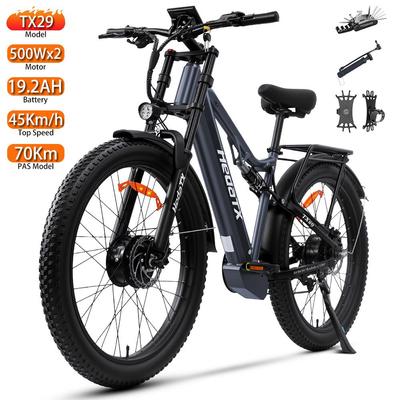 Electric Bicycle Hedatx 27.5" 500Wx2 Motor Adult Ebike 48V 19.2AH Full Suspension Top Speed 45Km/h Hydraulic Brake TX29