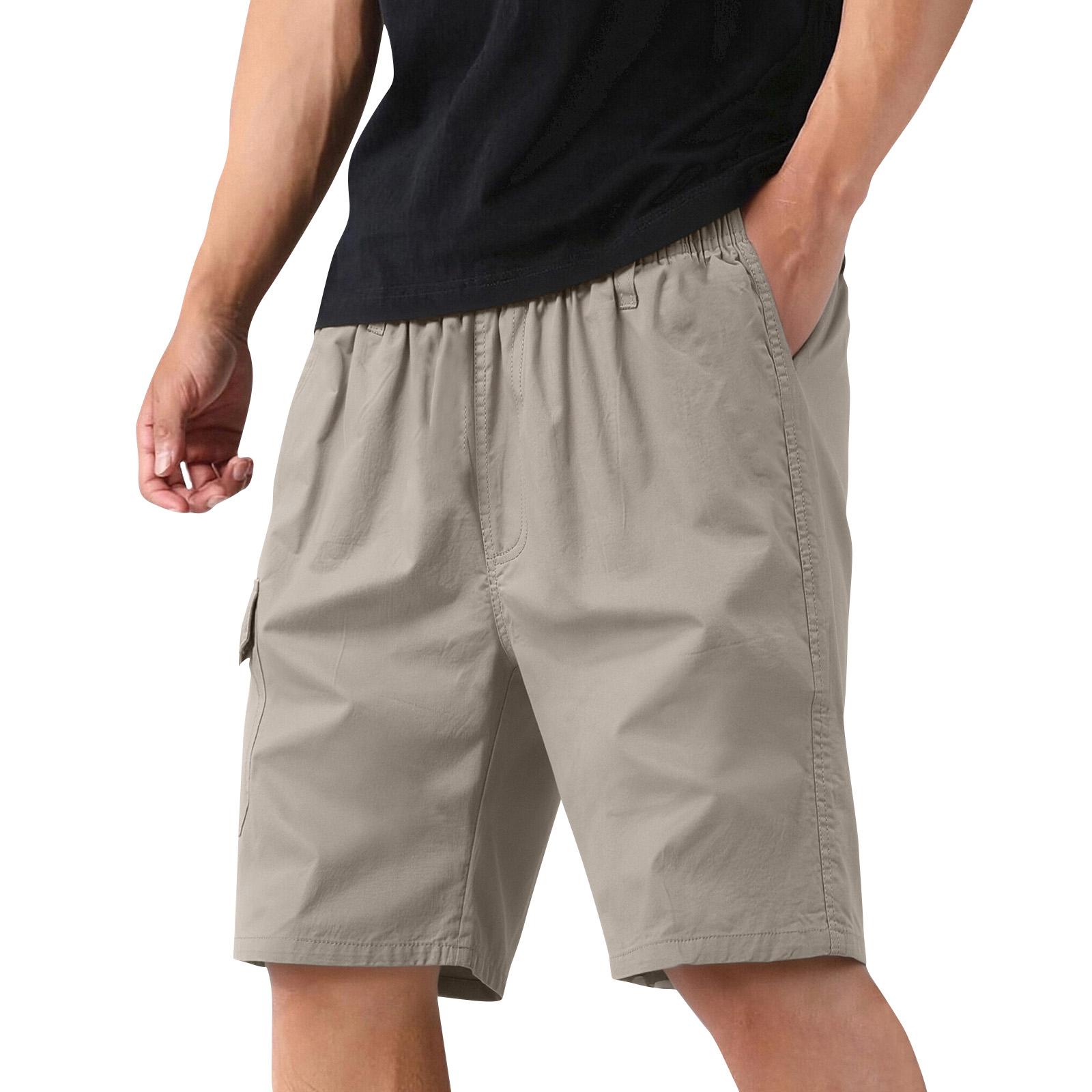 Men’s Lightweight Casual Cargo Shorts Multi Pocket Loose Fit Summer Shorts Comfortable Breathable Fabric Relaxed Style for Daily Wear L