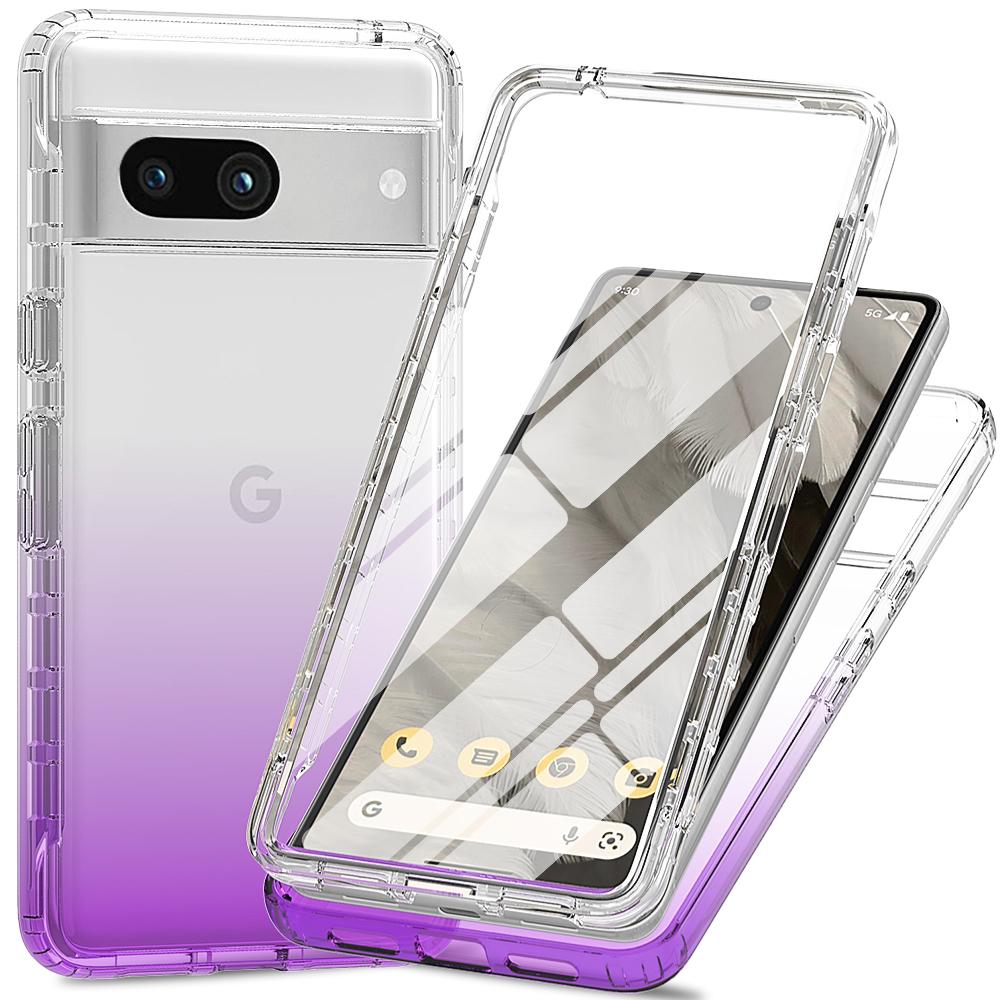 For Google Pixel 8a Case Built-In PET Screen Protector PC+TPU Full Body Shockproof Phone Cover