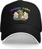 Mardi Gras Gator Baseball Cap Polyester Adjustable Unisex Casual Print Hat for Adults