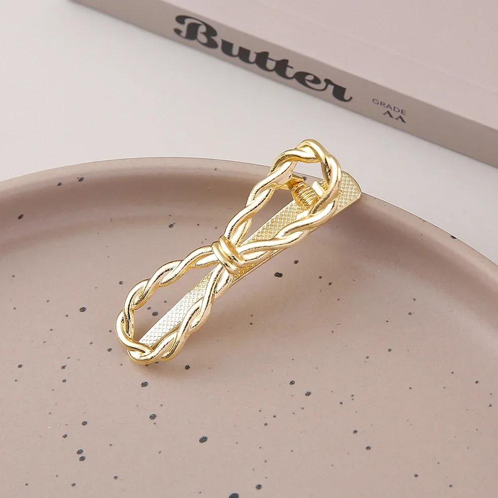 Exquisite Gold Silber Metall Hohl Haarspangen Süß Cool Pony Clip Stirn Gebrochenes Haar Entenschnabelspange Haarnadel Stil Kopfschmuck