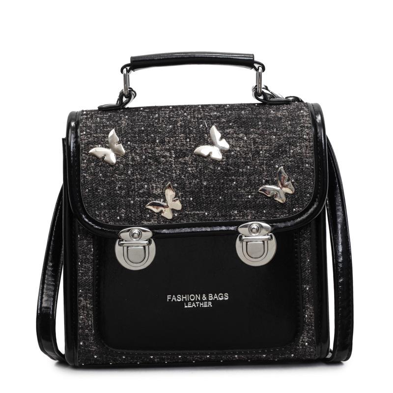 Student Class Backpack Women's Korean Version Retro Fashion Butterfly Handbag 2025 Niche Simple Trend Shoulder Bag