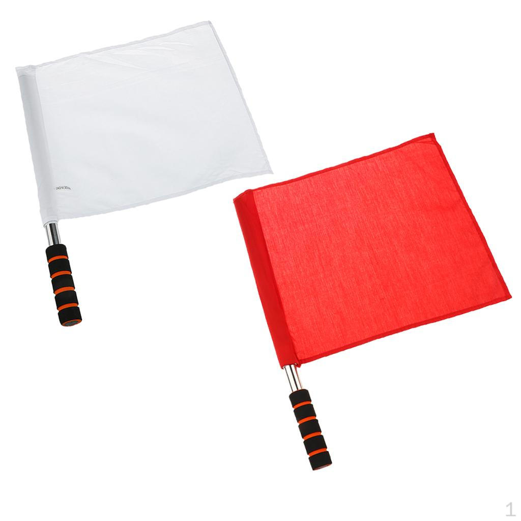 2 Pieces Referee Football Hocky Lineman Flag Athletic Competition Hand of Sports Training