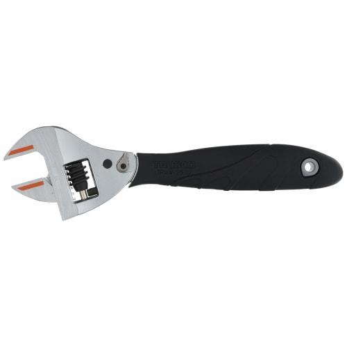 

TRUSCO TRMW-250-U Ratcheting Adjustable Wrench (Universal Design), Silver/Black, 35mm