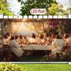 1 Last Supper Religious Tapestry Banner - Rembrandt Inspired Painting Background Durable Polyester Fabric  2D Flat